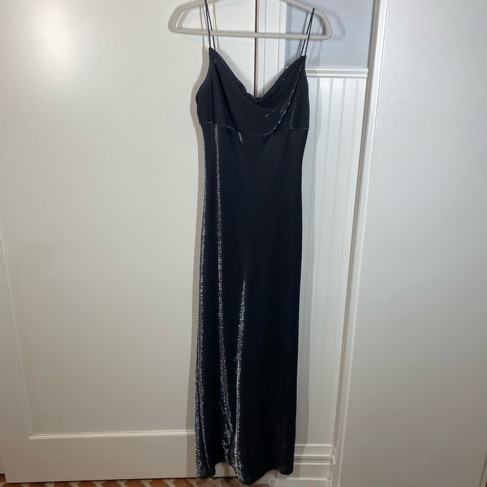 Vintage‎ 90s De-Laru Black Evening Maxi Gown Dress Ethereal Fairy Whimsigoth